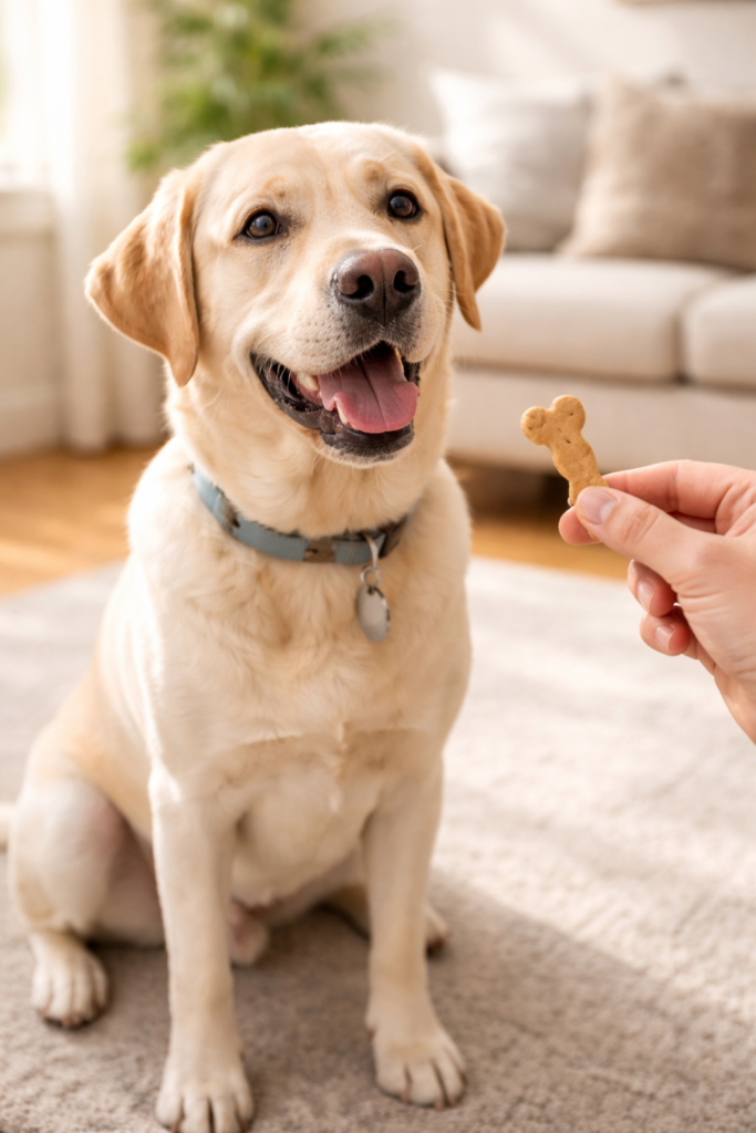 labrador y su premio